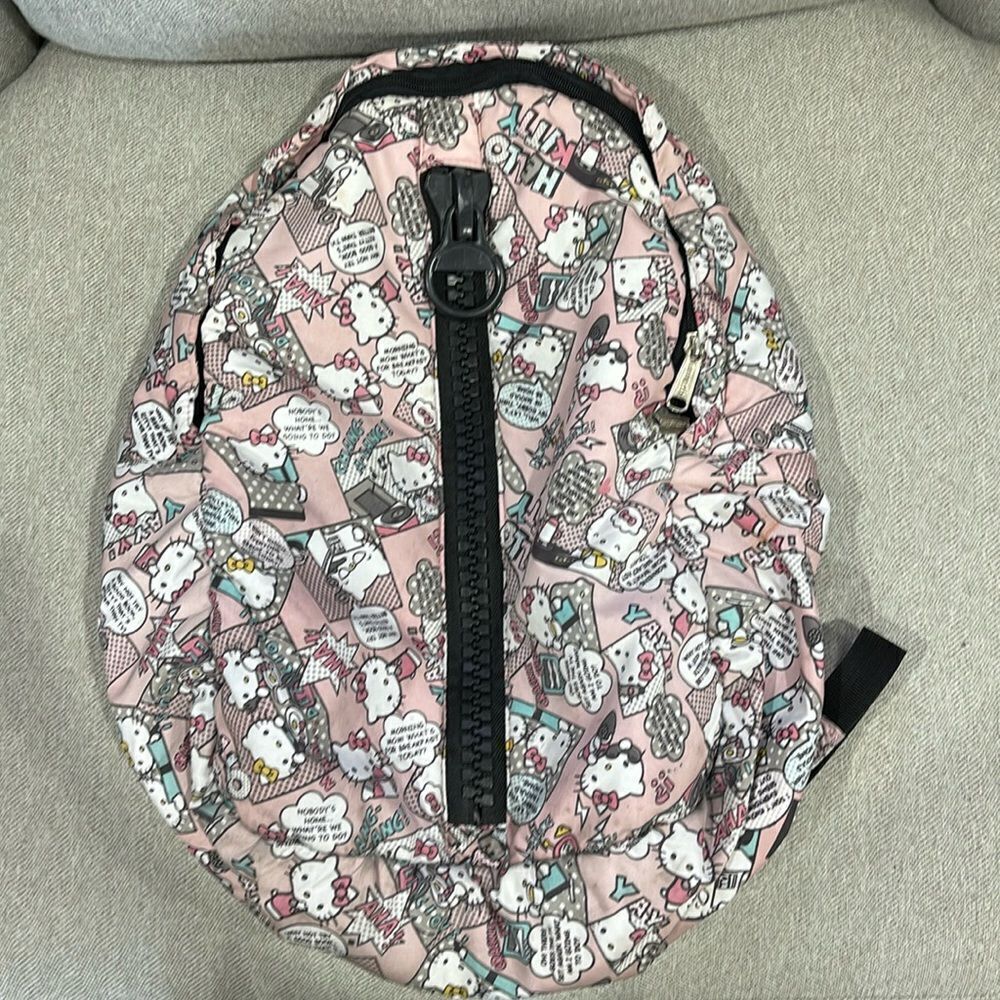 Hello Kitty Backpack Big Zipper Soft Comic Loungefly  Smiles Bag Lightweight